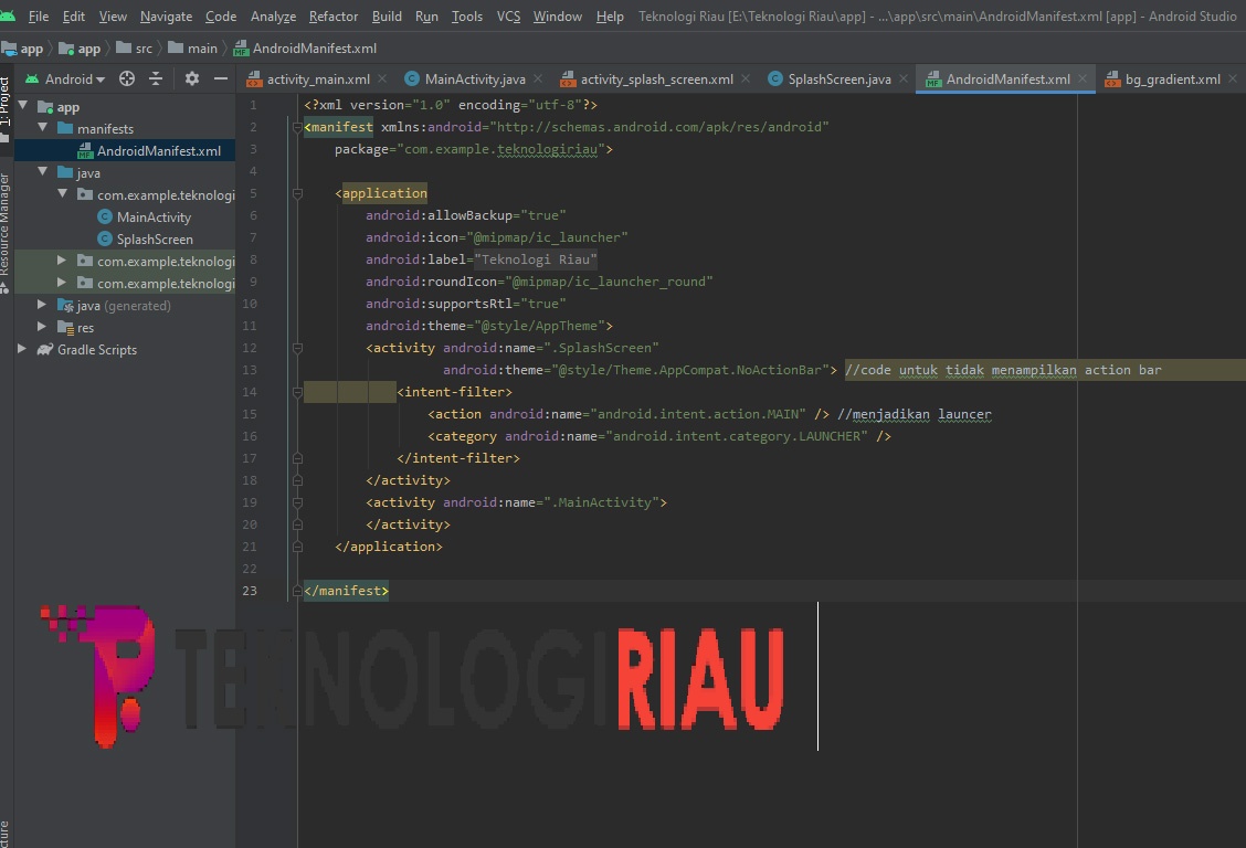 Membuat Splash Screen di Android Studio Hanya 3 Menit - Teknologi Riau