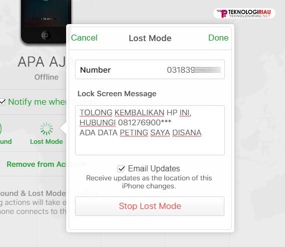 lost mode, lacak iphone, iphone hilang